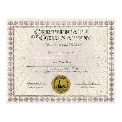 Minister Ordination Package